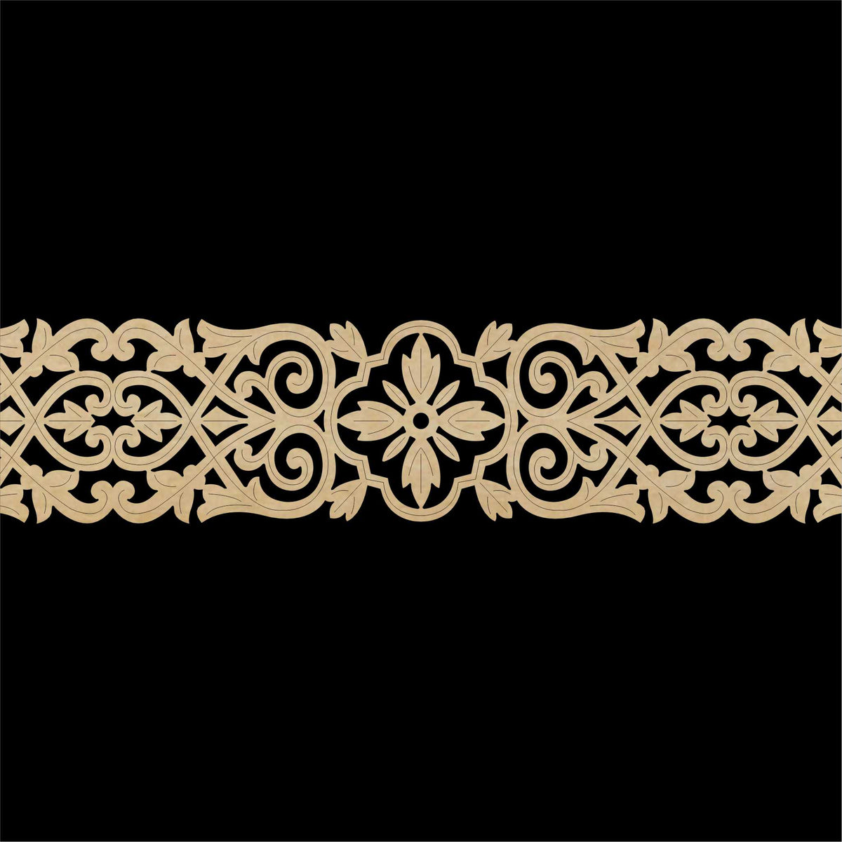 Moroccan Decorative Laser Cut Craft Wood Work Border Panel (B-001
