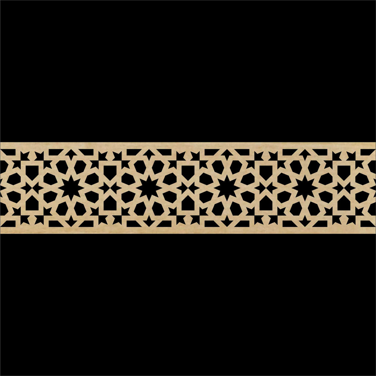 Moroccan Decorative Laser Cut Craft Wood Work Border Panel (B-002