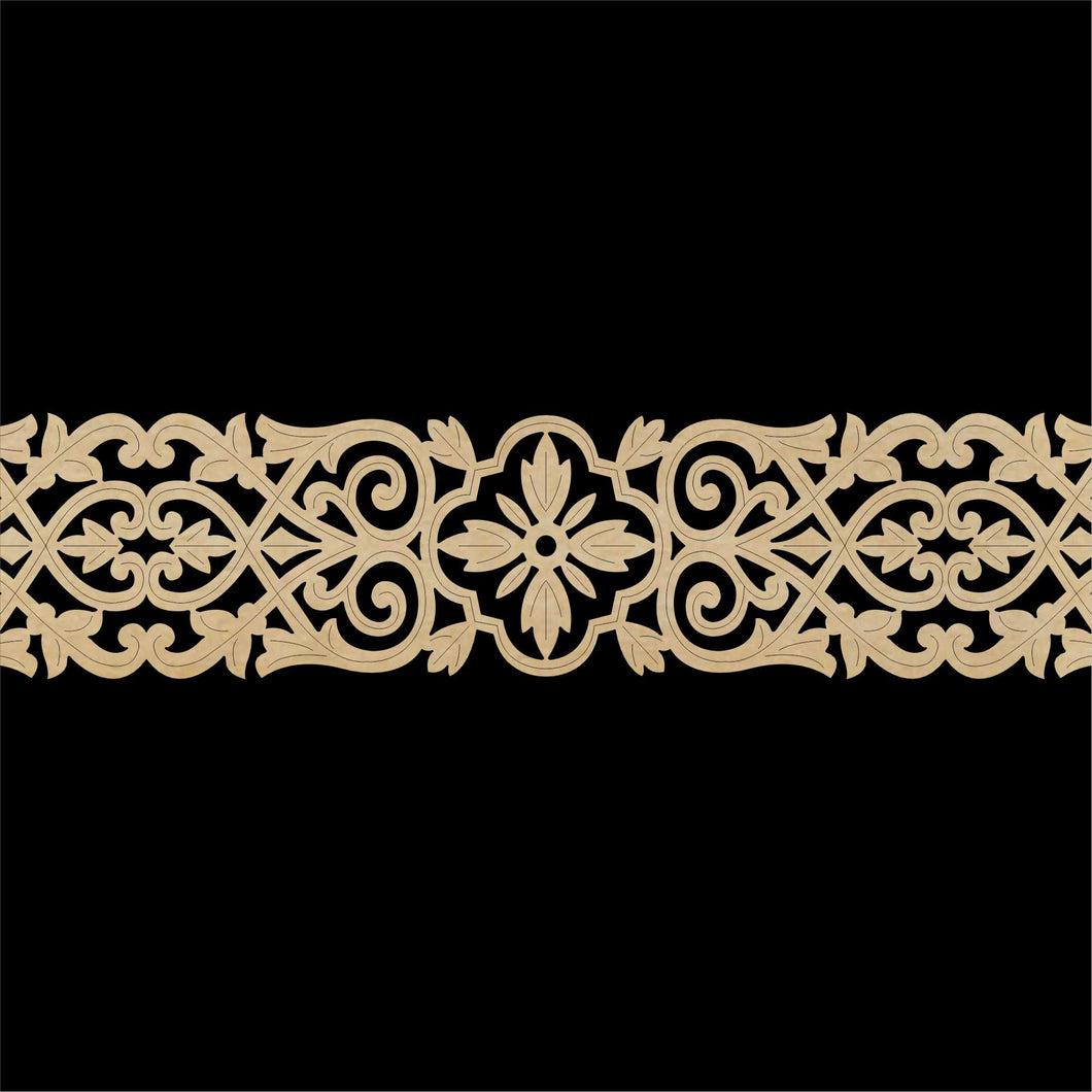 Moroccan Decorative Laser Cut Craft Wood Work Border Panel (B-001)