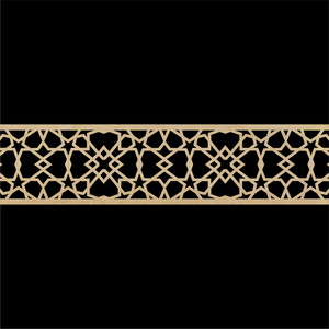 Moroccan Decorative Laser Cut Craft Wood Work Border Panel (B-005)