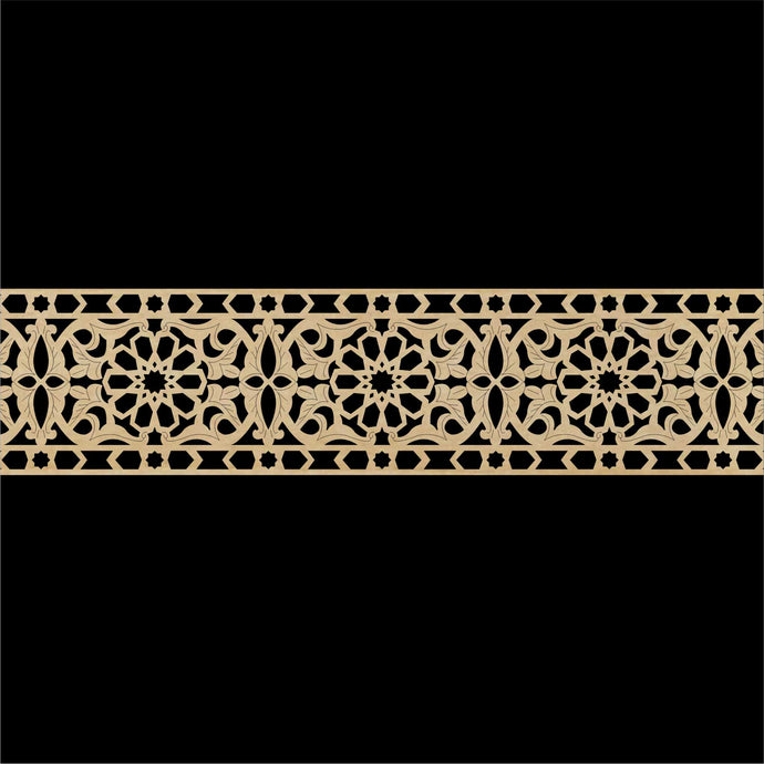 Moroccan Decorative Laser Cut Craft Wood Work Border Panel (B-007)