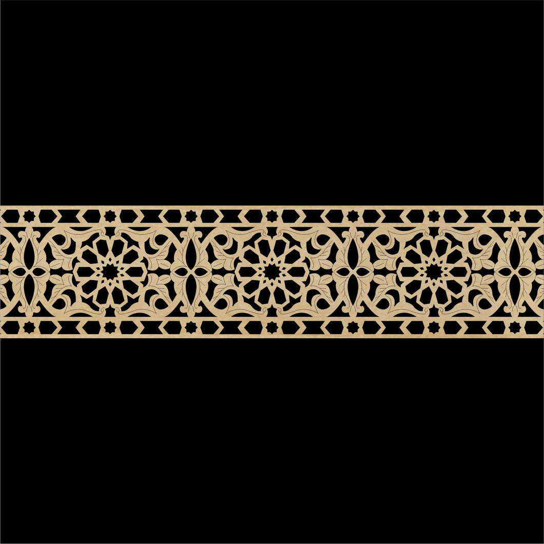 Moroccan Decorative Laser Cut Craft Wood Work Border Panel (B-007)