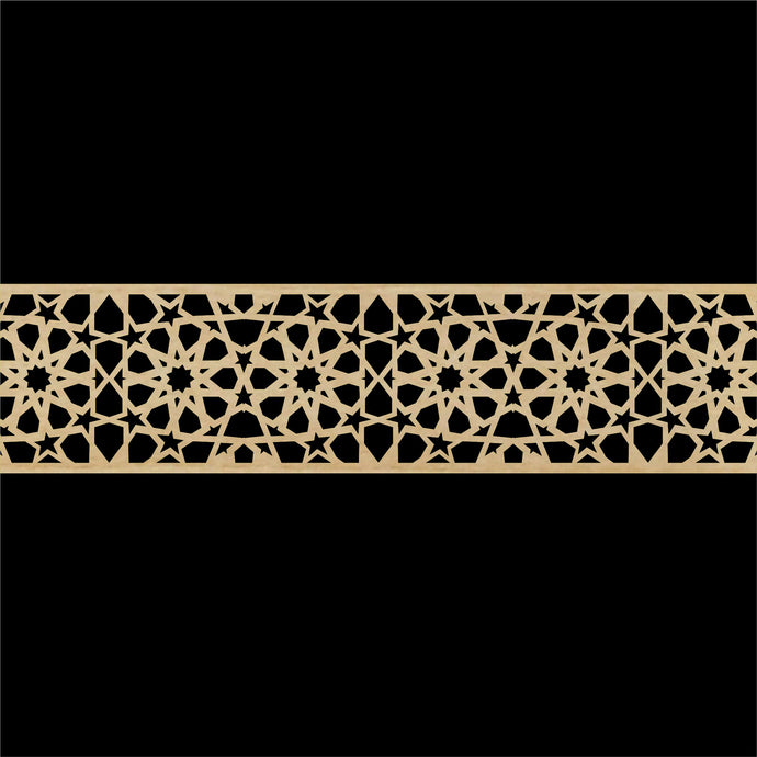 Moroccan Decorative Laser Cut Craft Wood Work Border Panel (B-008)