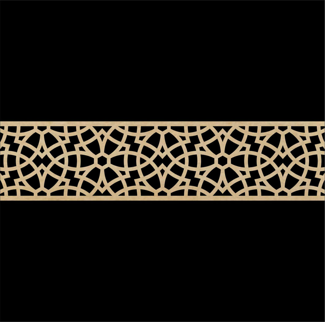 Moroccan Decorative Laser Cut Craft Wood Work Border Panel (B-011)