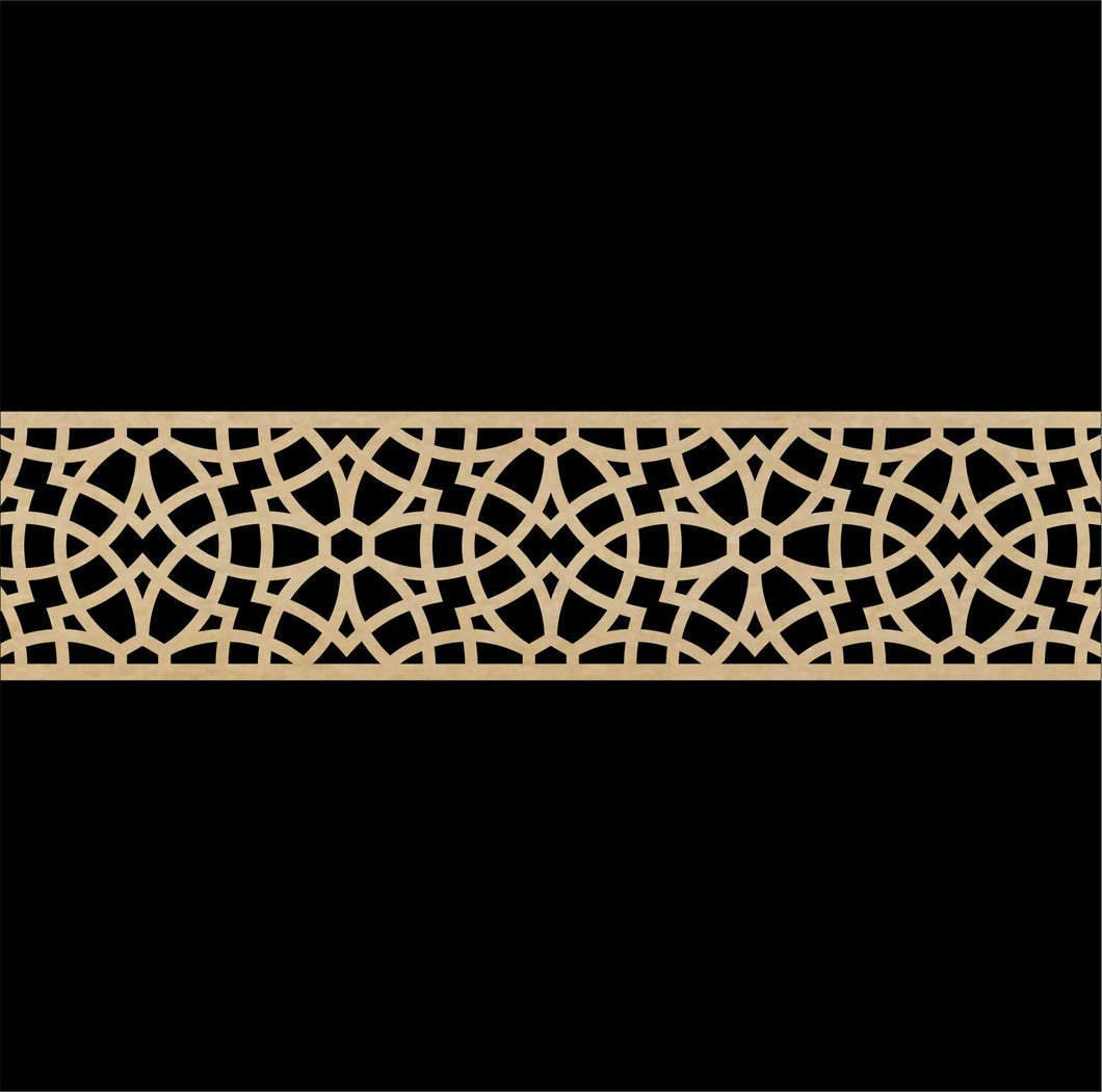 Moroccan Decorative Laser Cut Craft Wood Work Border Panel (B-011)