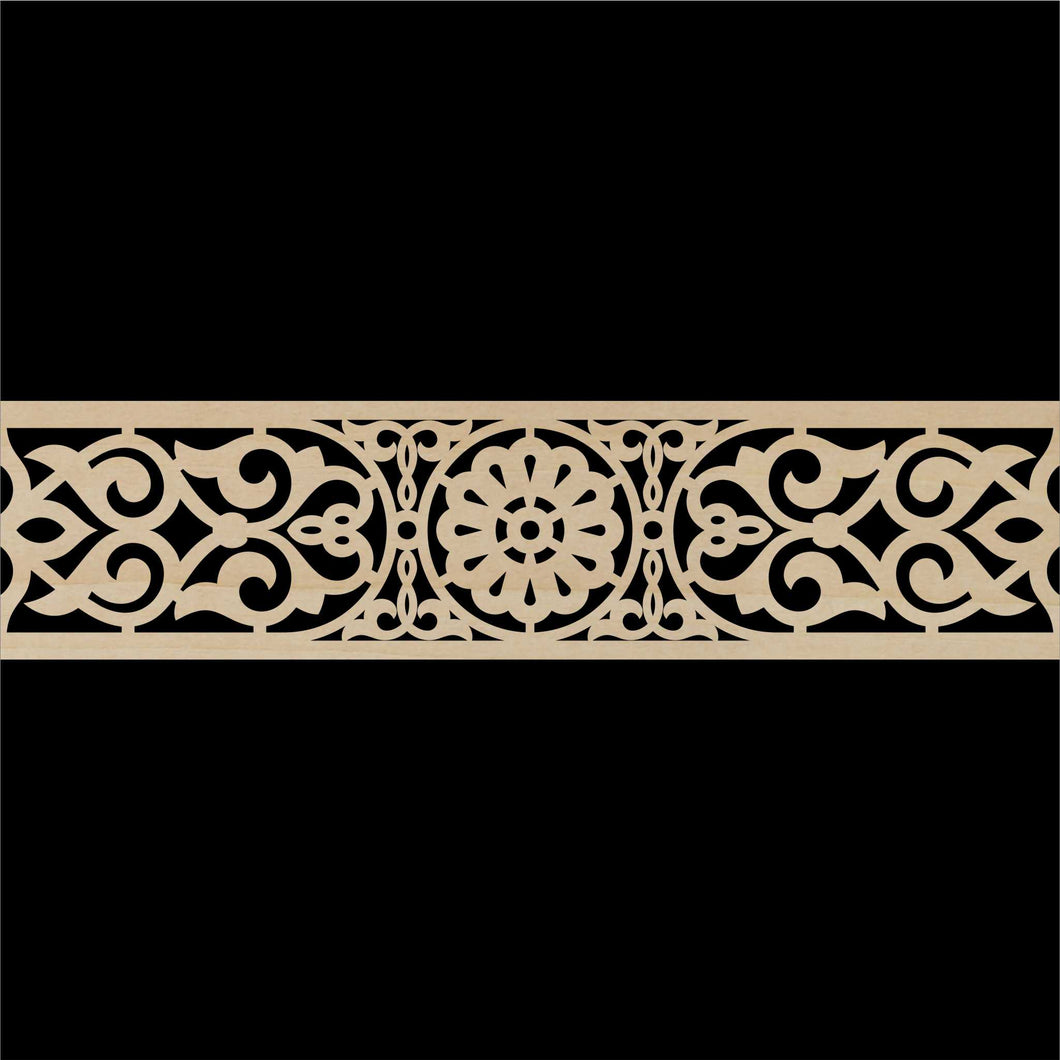 Moroccan Decorative Laser Cut Craft Wood Work Border Panel (B-016)