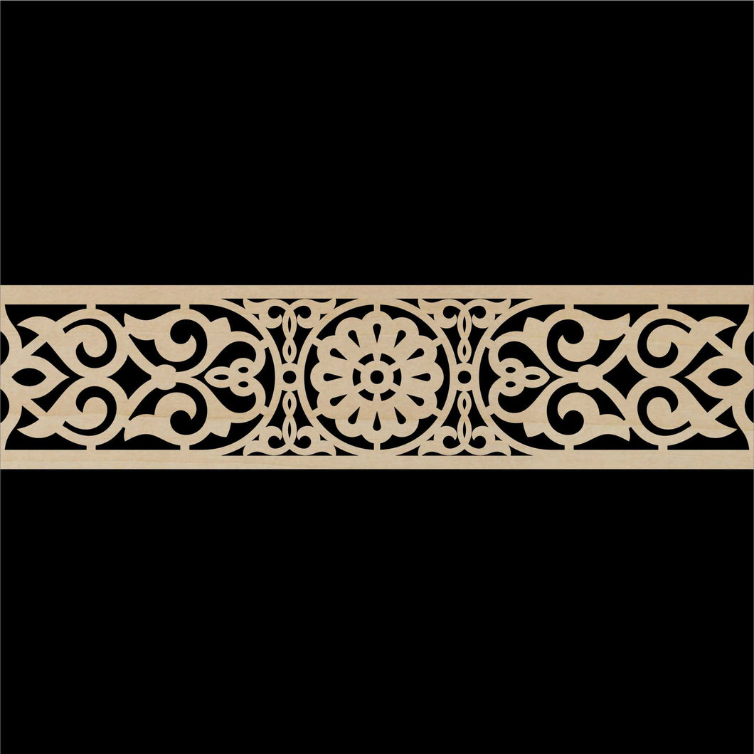 Moroccan Decorative Laser Cut Craft Wood Work Border Panel (B-016)