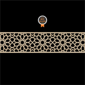 Moroccan Decorative Laser Cut Craft Wood Work Border Panel (B-019)