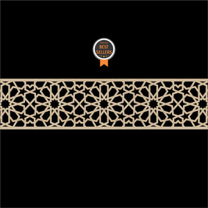 Moroccan Decorative Laser Cut Craft Wood Work Border Panel (B-019)