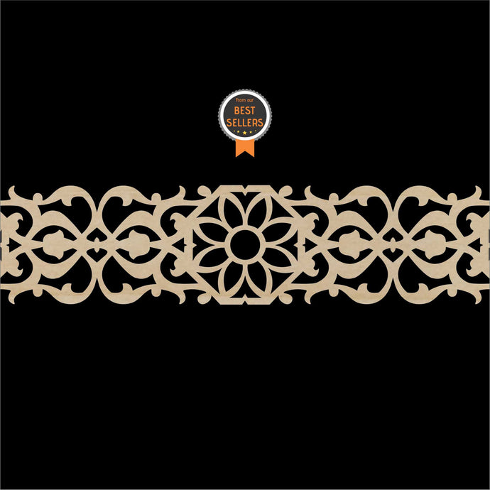 Moroccan Decorative Laser Cut Craft Wood Work Border Panel (B-020)