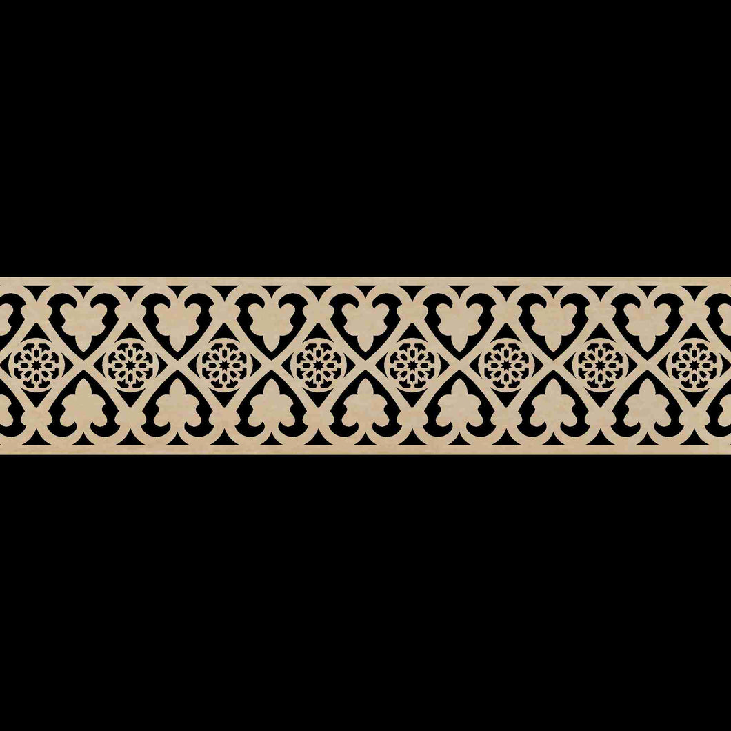 Moroccan Decorative Laser Cut Craft Wood Work Border Panel (B-022)