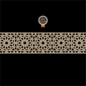 Moroccan Decorative Laser Cut Craft Wood Work Border Panel (B-030)