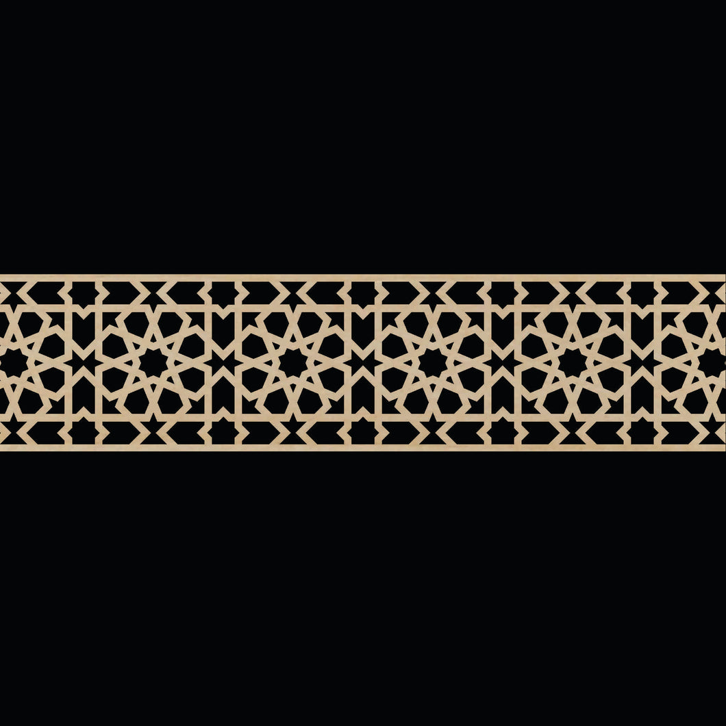 Moroccan Decorative Laser Cut Craft Wood Work Border Panel (B-032)