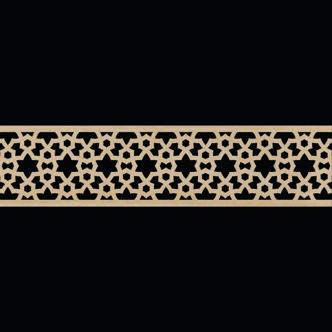 Moroccan Decorative Laser Cut Craft Wood Work Border Panel (B-034)