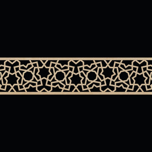 Moroccan Decorative Laser Cut Craft Wood Work Border Panel (B-042)