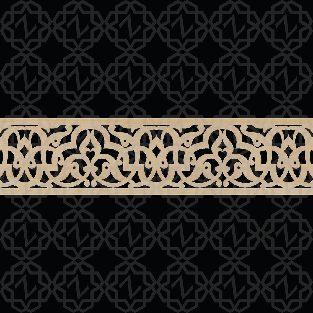 Moroccan Decorative Laser Cut Craft Wood Work Border Panel (B-047)