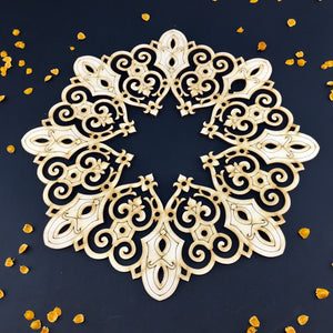 Decorative Laser Cut Wood Work Craft Center Piece Ornament (O-037)