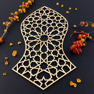 Decorative Laser Cut Wood Work Craft Center Piece Ornament (O-013)