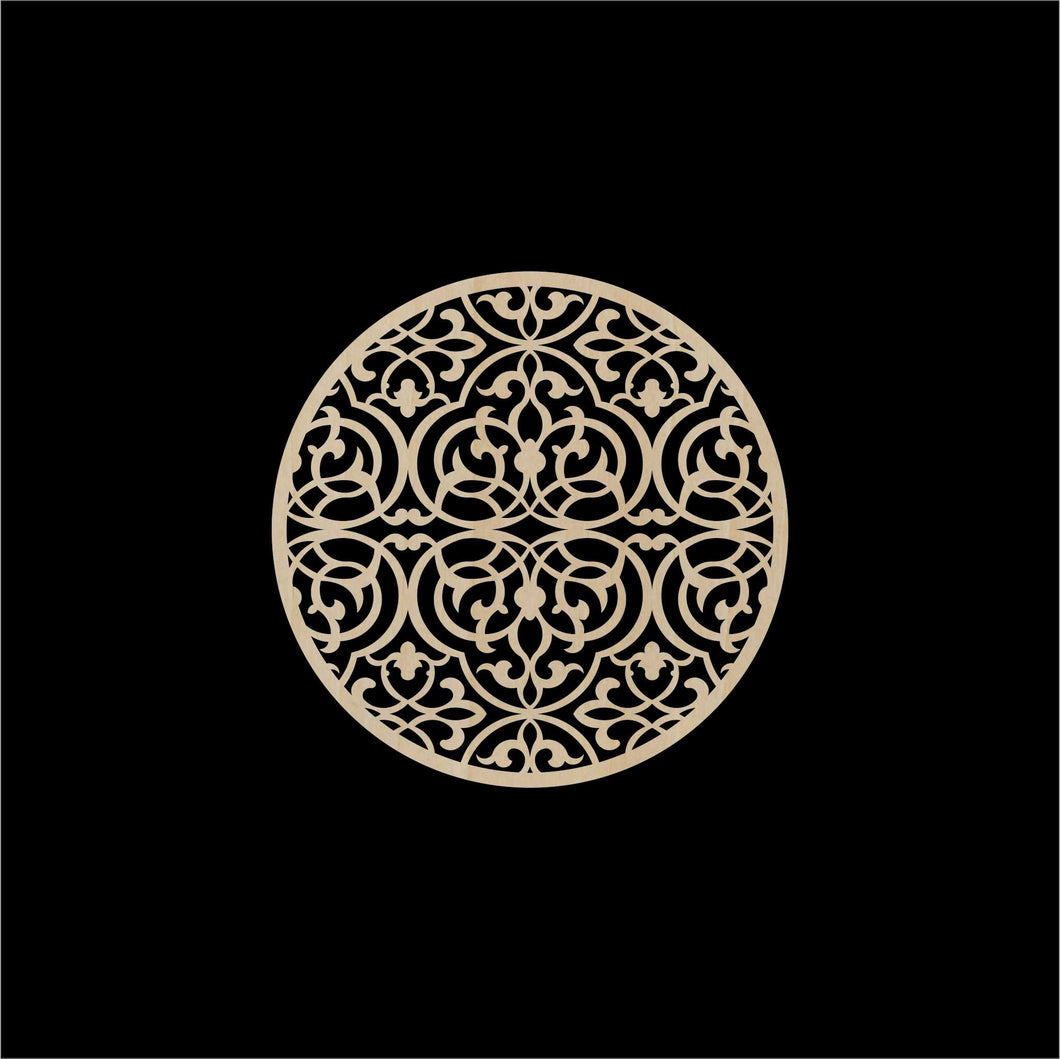 Decorative Laser Cut Wood Work Craft Center Piece Ornament (O-014)