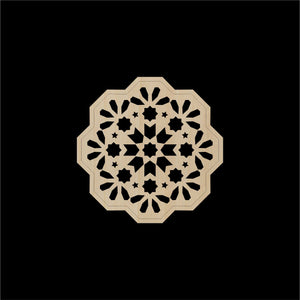 Decorative Laser Cut Wood Work Craft Center Piece Ornament (O-015)