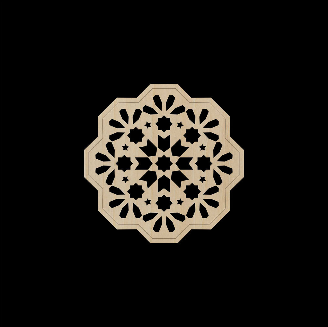 Decorative Laser Cut Wood Work Craft Center Piece Ornament (O-015)