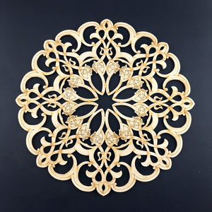 Decorative Laser Cut Wood Work Craft Center Piece Ornament (O-017)