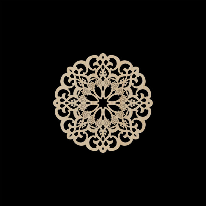 Decorative Laser Cut Wood Work Craft Center Piece Ornament (O-017)