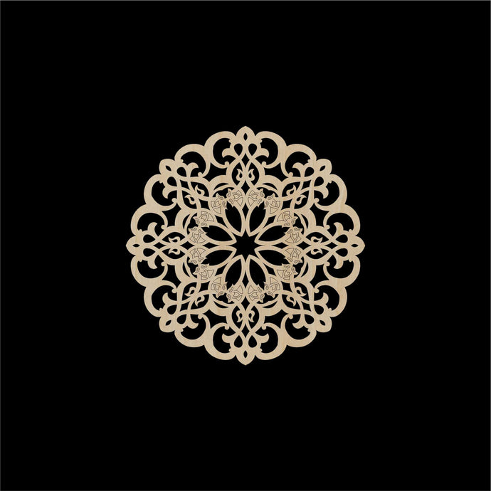 Decorative Laser Cut Wood Work Craft Center Piece Ornament (O-017)