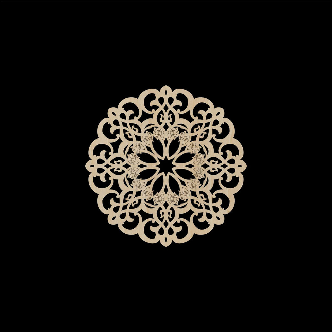 Decorative Laser Cut Wood Work Craft Center Piece Ornament (O-017)