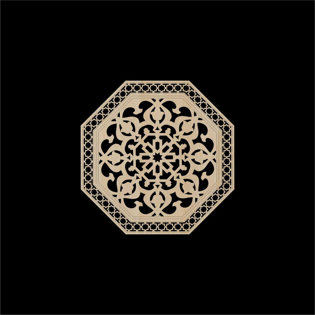 Decorative Laser Cut Wood Work Craft Center Piece Ornament (O-018)