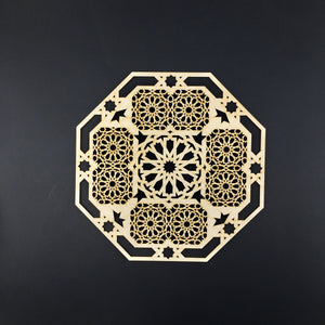 Decorative Laser Cut Wood Work Craft Center Piece Ornament (O-039)