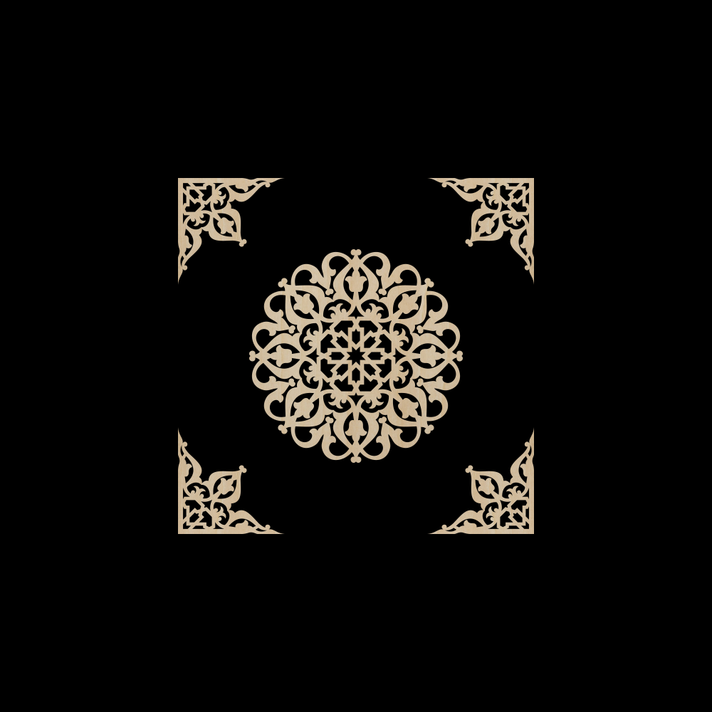 Decorative Laser Cut Wood Work Craft Center Piece Ornament (O-042)