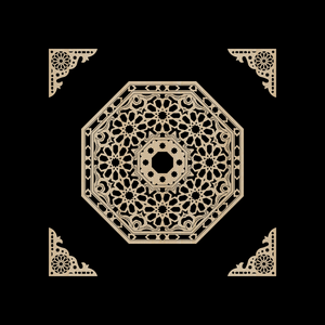 Decorative Laser Cut Wood Work Craft Center Piece Ornament (O-031)