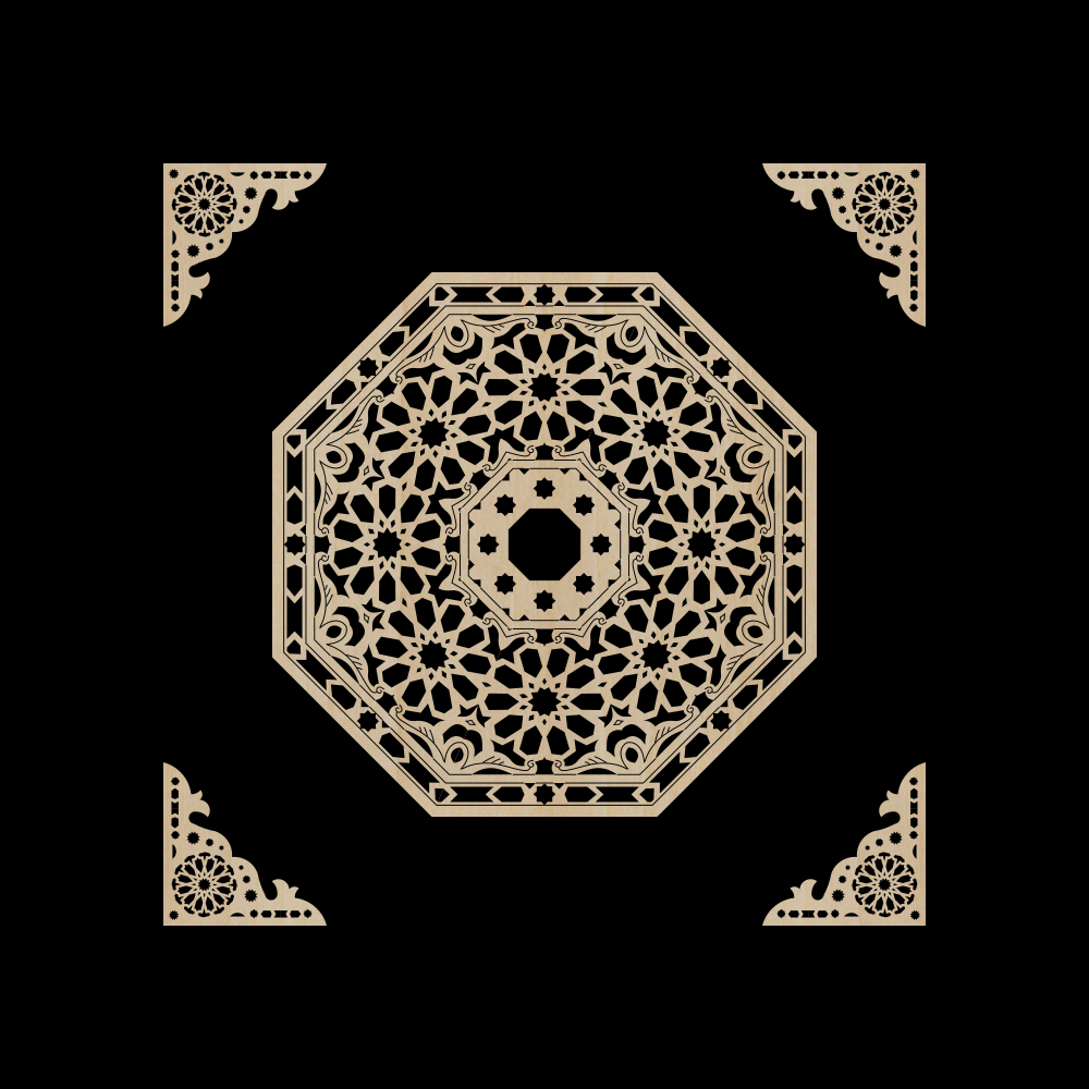 Decorative Laser Cut Wood Work Craft Center Piece Ornament (O-031)