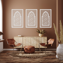 Load image into Gallery viewer, WDFA-002 - Wall Decor Framed Arch, Moroccan, Spanish, Moorish, Lattice, Islamic, Mashrabiya, Geometric, Arch