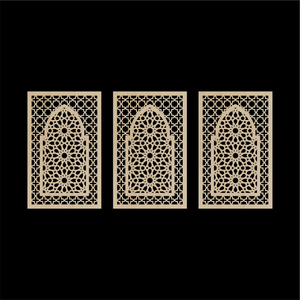 WDFA-002 - Wall Decor Framed Arch, Moroccan, Spanish, Moorish, Lattice, Islamic, Mashrabiya, Geometric, Arch