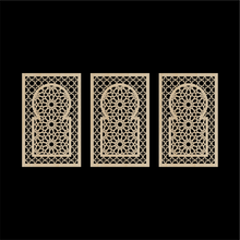 Load image into Gallery viewer, WDFA-004 - Wall Decor Framed Arch, Moroccan, Spanish, Moorish, Lattice, Islamic, Mashrabiya, Geometric, Arch