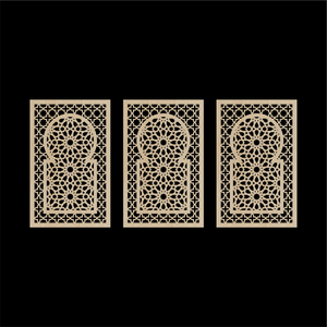 WDFA-004 - Wall Decor Framed Arch, Moroccan, Spanish, Moorish, Lattice, Islamic, Mashrabiya, Geometric, Arch