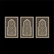 Load image into Gallery viewer, WDFA-005 - Wall Decor Framed Arch, Moroccan, Spanish, Moorish, Lattice, Islamic, Mashrabiya, Geometric, Arch