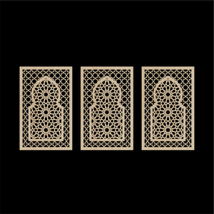 WDFA-005 - Wall Decor Framed Arch, Moroccan, Spanish, Moorish, Lattice, Islamic, Mashrabiya, Geometric, Arch