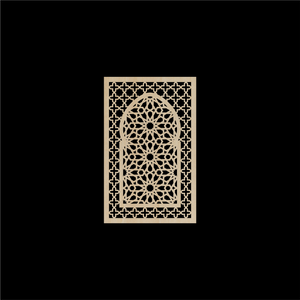 WDFA-006 - Wall Decor Framed Arch, Moroccan, Spanish, Moorish, Lattice, Islamic, Mashrabiya, Geometric, Arch