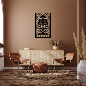 WDFA-007 - Wall Decor Framed Arch, Moroccan, Spanish, Moorish, Lattice, Islamic, Mashrabiya, Geometric, Arch