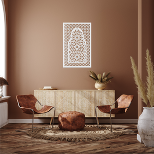WDFA-007 - Wall Decor Framed Arch, Moroccan, Spanish, Moorish, Lattice, Islamic, Mashrabiya, Geometric, Arch