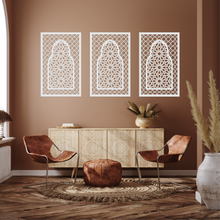 Load image into Gallery viewer, WDFA-007 - Wall Decor Framed Arch, Moroccan, Spanish, Moorish, Lattice, Islamic, Mashrabiya, Geometric, Arch