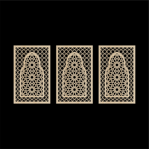 WDFA-007 - Wall Decor Framed Arch, Moroccan, Spanish, Moorish, Lattice, Islamic, Mashrabiya, Geometric, Arch