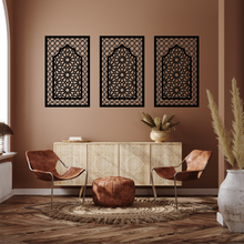 Load image into Gallery viewer, WDFA-008 - Wall Decor Framed Arch, Moroccan, Spanish, Moorish, Lattice, Islamic, Mashrabiya, Geometric, Arch