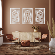 Load image into Gallery viewer, WDFA-008 - Wall Decor Framed Arch, Moroccan, Spanish, Moorish, Lattice, Islamic, Mashrabiya, Geometric, Arch