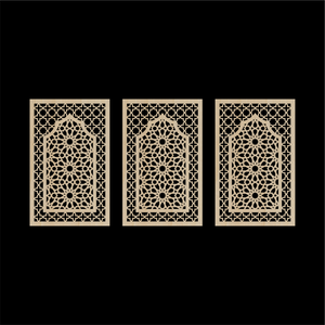 WDFA-008 - Wall Decor Framed Arch, Moroccan, Spanish, Moorish, Lattice, Islamic, Mashrabiya, Geometric, Arch