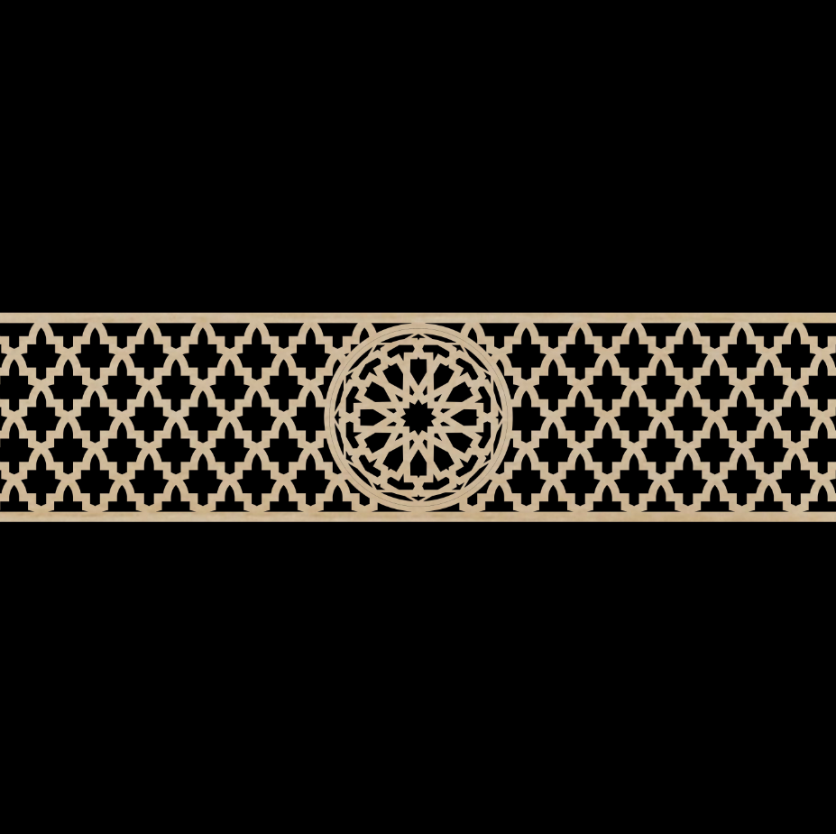 Moroccan Decorative Laser Cut Craft Wood Work Border Panel (B-036)